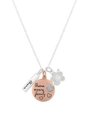 Disney Classics Jewelry | Lilo & Stitch | Ohana & Flower Pendant Necklace
